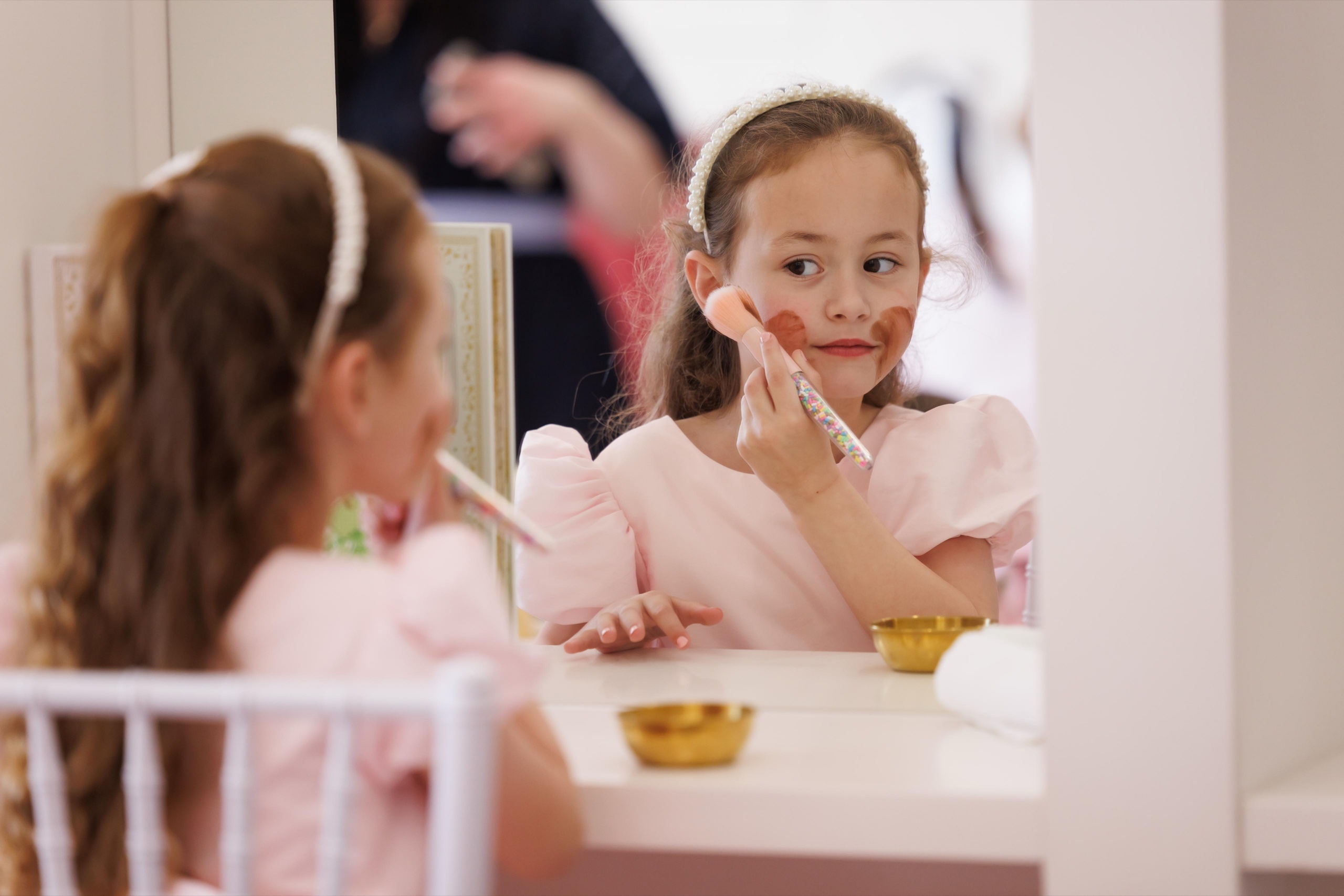 Girls laughing at a pamper party